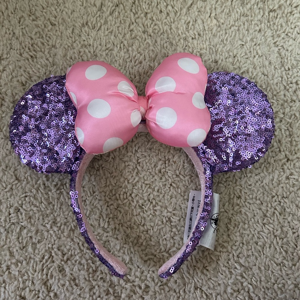 Disney Parks Purple and Pink Polka Dot Ear Headband